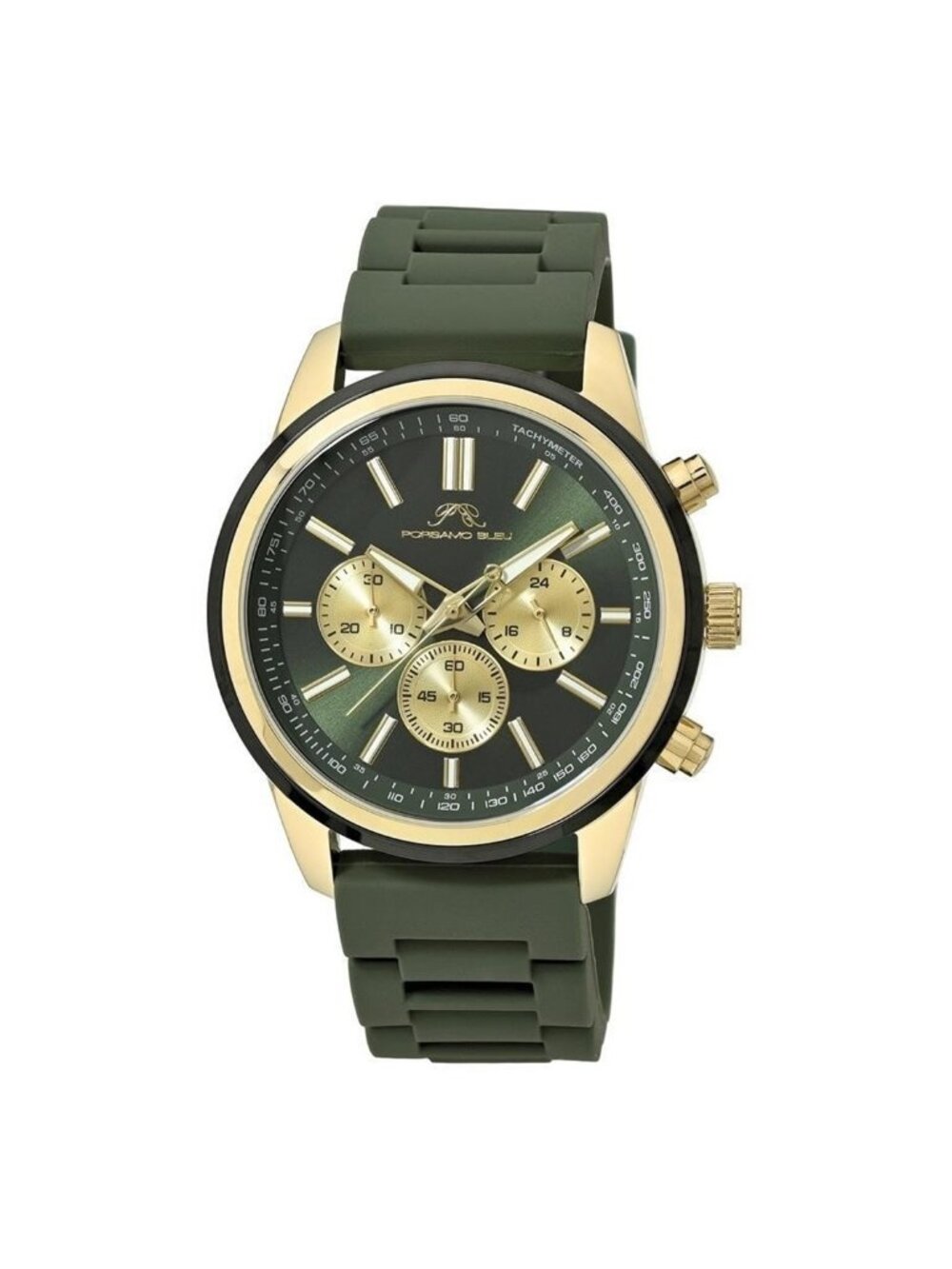 NWT Porsamo Bleu Logan Chronograph Quartz Green Dial Men's Watch